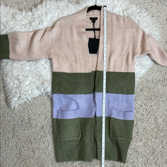 [Goldray] Chunky Knit DusterColor Block Cardigan NWT - Picture 8 of 9